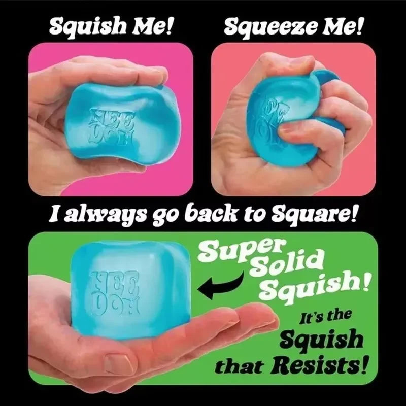 Schylling Nee Doh Nice Cube & Mini Cat & Soda Cube Sensory Pinch Blocks Stress Relief Puzzle Kids Souvenir Blind Box
