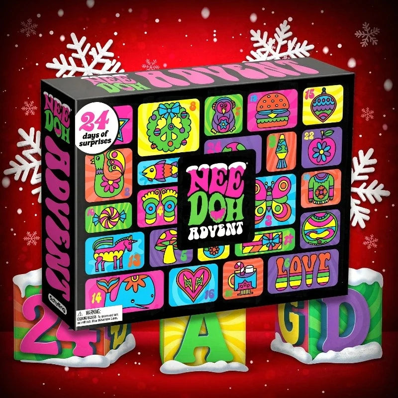 NeeDoh 2026 Advent Calendar 3D PVC Fidget Doll Christmas Countdown Surprise Box Stress Relief Toy New Year Family Surprise Gift