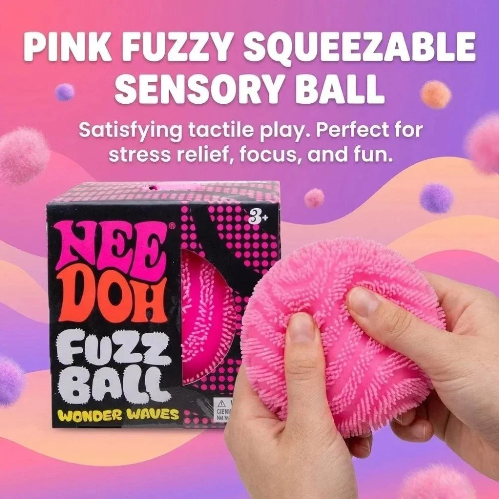2026 New Model NeeDoh Fuzz Ball Wonder Waves Sensory Squeeze Toy Textured Stress Relief Fidget Ball for Adults Toy