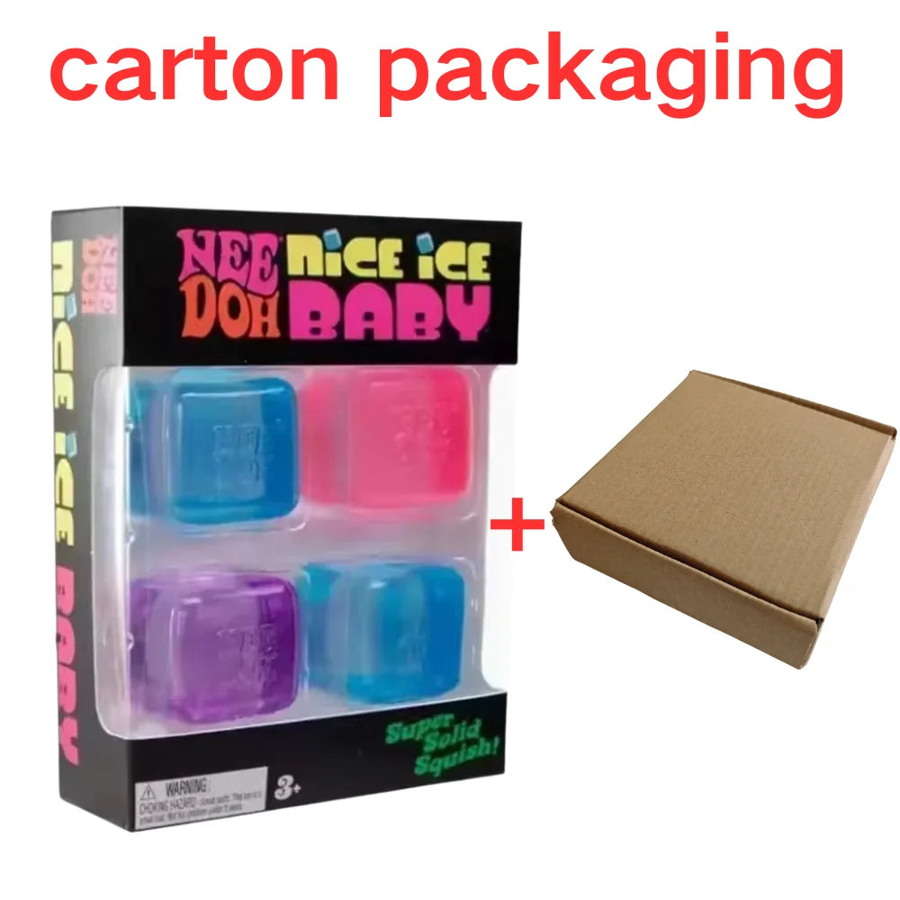 Schylling Nee Doh Nice Cube & Mini Cat & Soda Cube Sensory Pinch Blocks Stress Relief Puzzle Kids Souvenir Blind Box